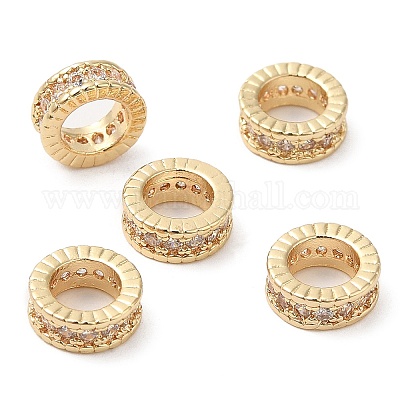 Стойки обшивки латунь микро проложить кубического циркония бусы KK-A186-03C-LG-1