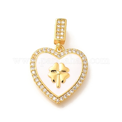 Латунные подвески с микропаве из прозрачного кубического циркония KK-R212-12G-02-1