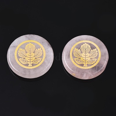 Кабошоны из натурального розового кварца на осеннюю тематику G-S375-004B-1