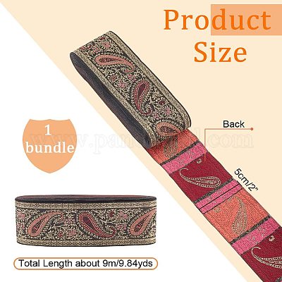 Этническая вышивка полиэстер плоские ленты OCOR-WH0060-39A-1