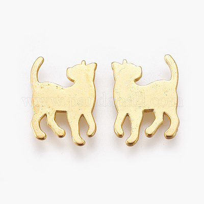 Кабошоны для котят из сплава PALLOY-WH0051-01G-01-1