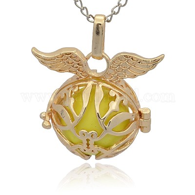 Золотые тона латунные клетки подвески KK-J213-12G-1