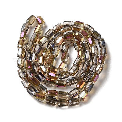 Стеклянные бусины с гальваническим покрытием  EGLA-D031-01-15-1