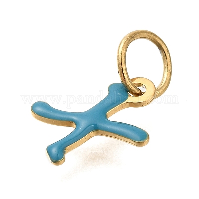 Ионное покрытие(ip) 304 нержавеющая сталь эмаль алфавит подвески STAS-F308-02G-X-1