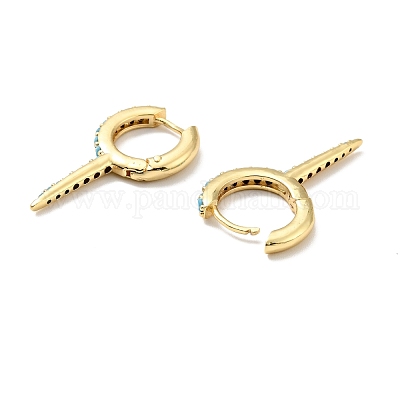 Серьги-кольца с рогом и шипами из кубического циркония EJEW-G295-18G-1