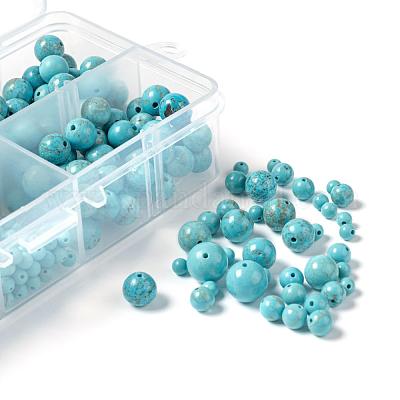 340шт 4 размера бусины из натурального говлита G-LS0001-20-1