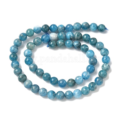 Круглые бусины пряди природного апатита G-K068-02-6mm-02-1