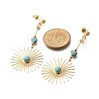 Серьги-гвоздики из циркония EJEW-Z083-05G-1