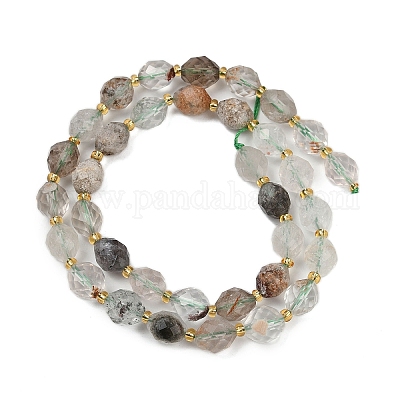 Натуральный зеленый lodolite кварц бисер пряди G-N342-149A-1