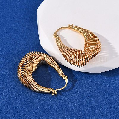 Серьги-кольца из латунных самородков EJEW-A143-11G-1