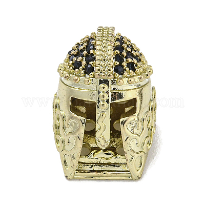 Латунь микропаве черный кубический цирконий ZIRC-P119-01G-1