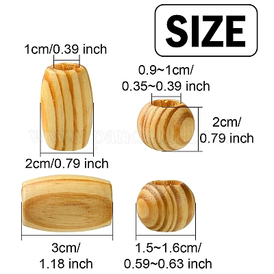 40 шт. 2 вида сосновых бусин&nbsp;WOOD-YW0001-48-1