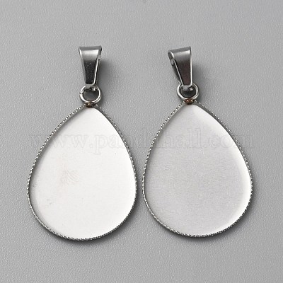 Оправы для подвесок из нержавеющей стали 304 в виде кабошонов STAS-WH0037-06A-P-1