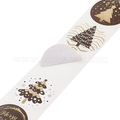 500шт круглые наклейки на рождественскую тему AJEW-S090-04F-1