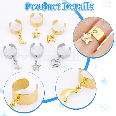 Кольца-манжеты из нержавеющей стали 304 RJEW-UN00019-1