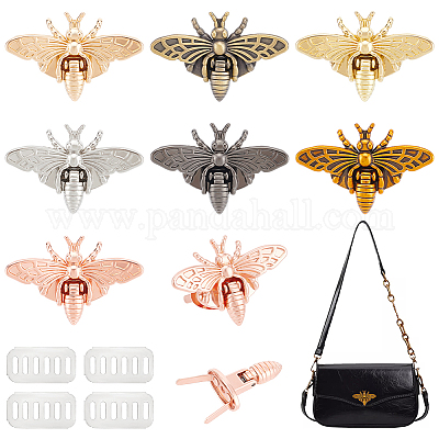 6 шт. 6 стиля застежки-защелки для сумок из цинкового сплава с изображением пчел&nbsp;PURS-UN0001-05-1