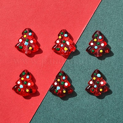 6 шт. нити стеклянных бусин ручной работы с выпуклыми краями LAMP-FS0001-16C-1