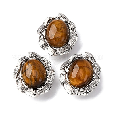 Натуральные овальные многорядные звенья из тигрового глаза G-G207-02P-07-1