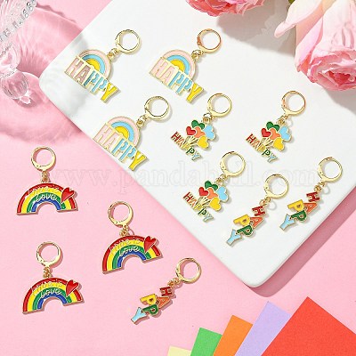 Подвесные маркеры петель из сплава эмали HJEW-AB00345-1