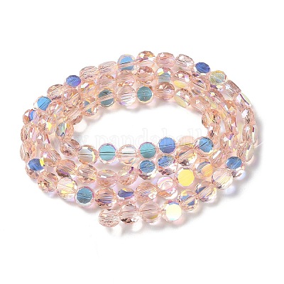 Прозрачные стеклянные бусины гальваническим пряди GLAA-Q099-D01-M02-1