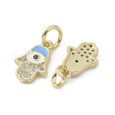 Настоящие 18к позолоченные латунные подвески с микропаве и кубическим цирконием KK-L209-078G-05-1