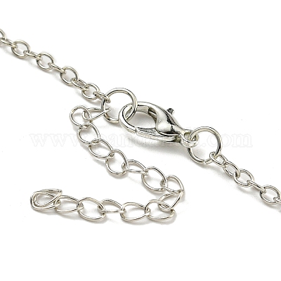 Ожерелья с подвеской из антикварного посеребренного сплава с буквой a~z и синтетической бирюзой NJEW-G080-01A-1