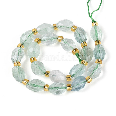 Естественный зеленый флюорит бисер нитей G-N342-53-8x6-12-1