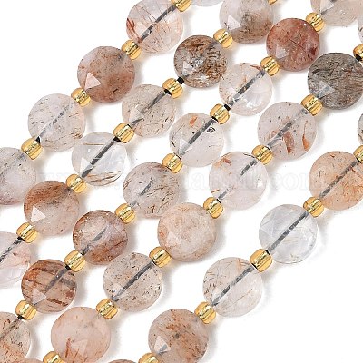 Нити бусин из рутилированного кварца из натурального черного золота&nbsp;G-C116-A182-02-1