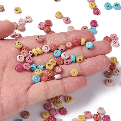 Непрозрачные разноцветные акриловые бусины MACR-Q242-011A-1