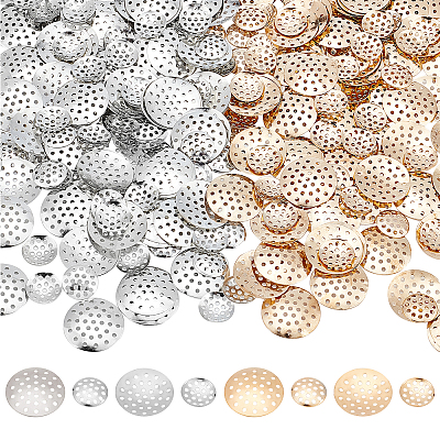 400 шт. 4 стиля железное кольцо/брошь с ситчатой фурнитурой IFIN-GA0001-49-1