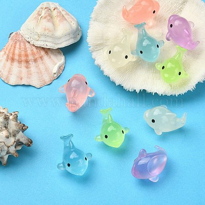 10шт 5 цвета светящаяся смола украшение дисплея DJEW-YW0001-03-1