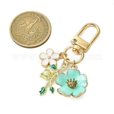 Подвески из эмали из цветочного сплава HJEW-JM02803-03-1