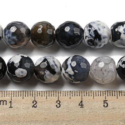 Граненые бусины из натурального огненного агата с треском G-F447-12mm-N13-1