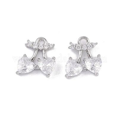 Латунные микропаве прозрачные подвески с фианитом KK-K351-40P-1