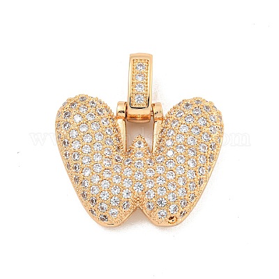 Латунные микропаве прозрачные подвески с фианитом KK-B099-01G-W-1