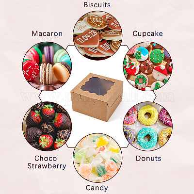 Квадратные бумажные коробки для печенья с квадратным прозрачным окном с кружевными краями CON-TAC0001-12A-02-1