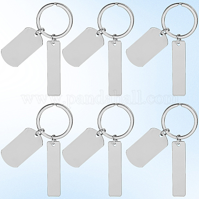 20 шт. 201 нержавеющая сталь заготовка брелок-подвеска KEYC-SC0001-62A-1