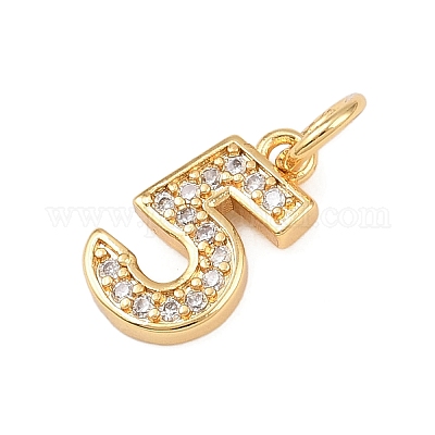 Латунные микропаве прозрачные кубические циркониевые подвески KK-G544-04G-05-1