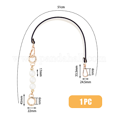Ремни для сумок из искусственной кожи и пластиковый удлинитель из бисера из искусственного жемчуга FIND-WH0126-373B-1