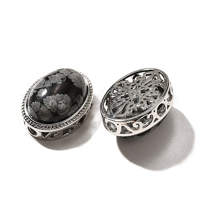 Многожильные звенья из натурального снежного обсидиана KK-M304-02P-23-1