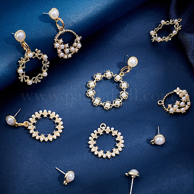 Набор для самостоятельного изготовления пластиковых сережек-капель из жемчуга DIY-SC0016-93-1