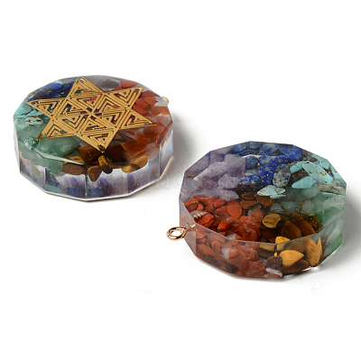 Плоские круглые подвески из эпоксидной смолы G-R478-22A-1