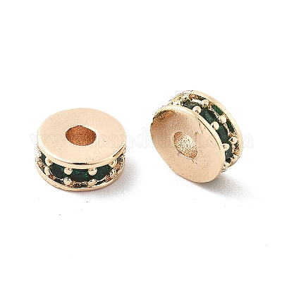 Латунные микро проложить кубического циркония бусы KK-R216-14KCG-04-1