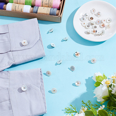 30 шт. 2-х цветные пуговицы из сплава с тремя отверстиями на ножке BUTT-NB0002-09B-1