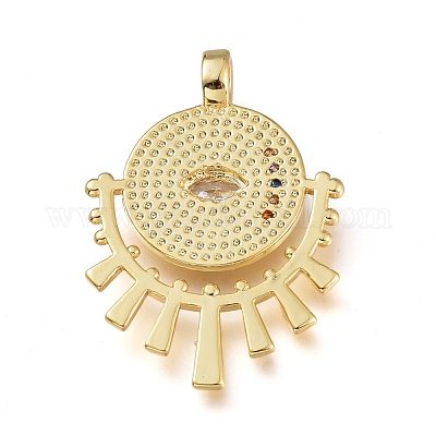 Латунные микропаве прозрачные подвески с фианитом X-KK-M206-51G-01-1