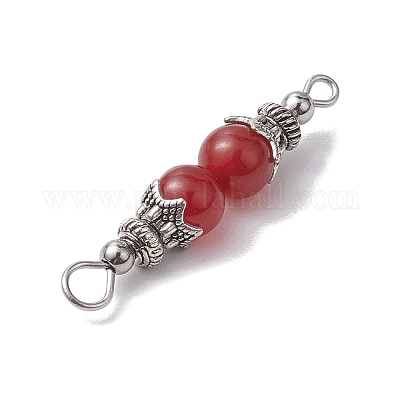 Круглые подвески из смешанных драгоценных камней natuarl с бисером и соединителем PALLOY-JF02714-1