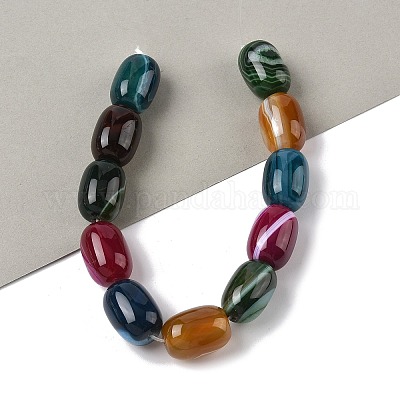 Нити бусин из натурального полосатого агата/полосатого агата (окрашенного и нагретого) G-H324-01E-1