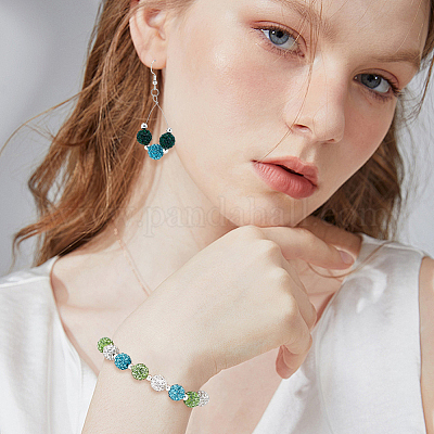 100шт 5 цвета полимерной глины бусины со стразами RB-OC0001-10B-1