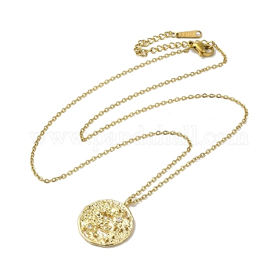 Ожерелья с подвесками из латуни с прозрачным фианитом и прозрачным фианитом NJEW-K269-03A-G-1