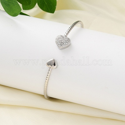 Прозрачный кубический цирконий открытый браслет-манжета BJEW-G737-01P-01-1